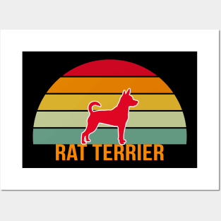 Rat Terrier Vintage Silhouette Posters and Art